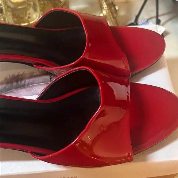 Shiny Red Mules by Lvzujiong(size 11) - Picture 3 of 6